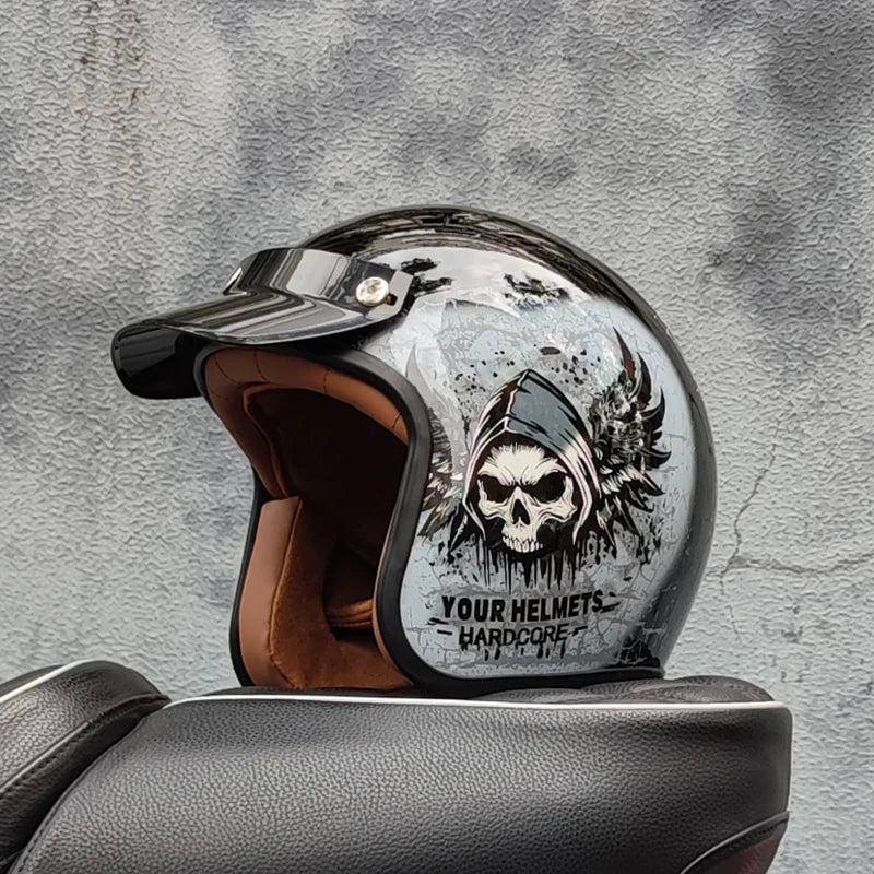 Retro 3/4 Open Face Motorcycle Helmet – DOT Certified | Unisex