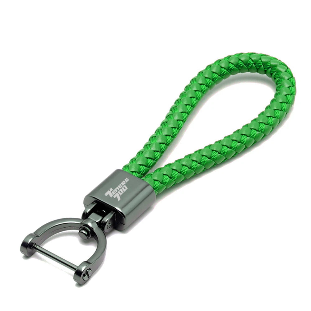 Custom Logo Motorcycle Keychain – Zinc Alloy with Braided Rope Key Ring