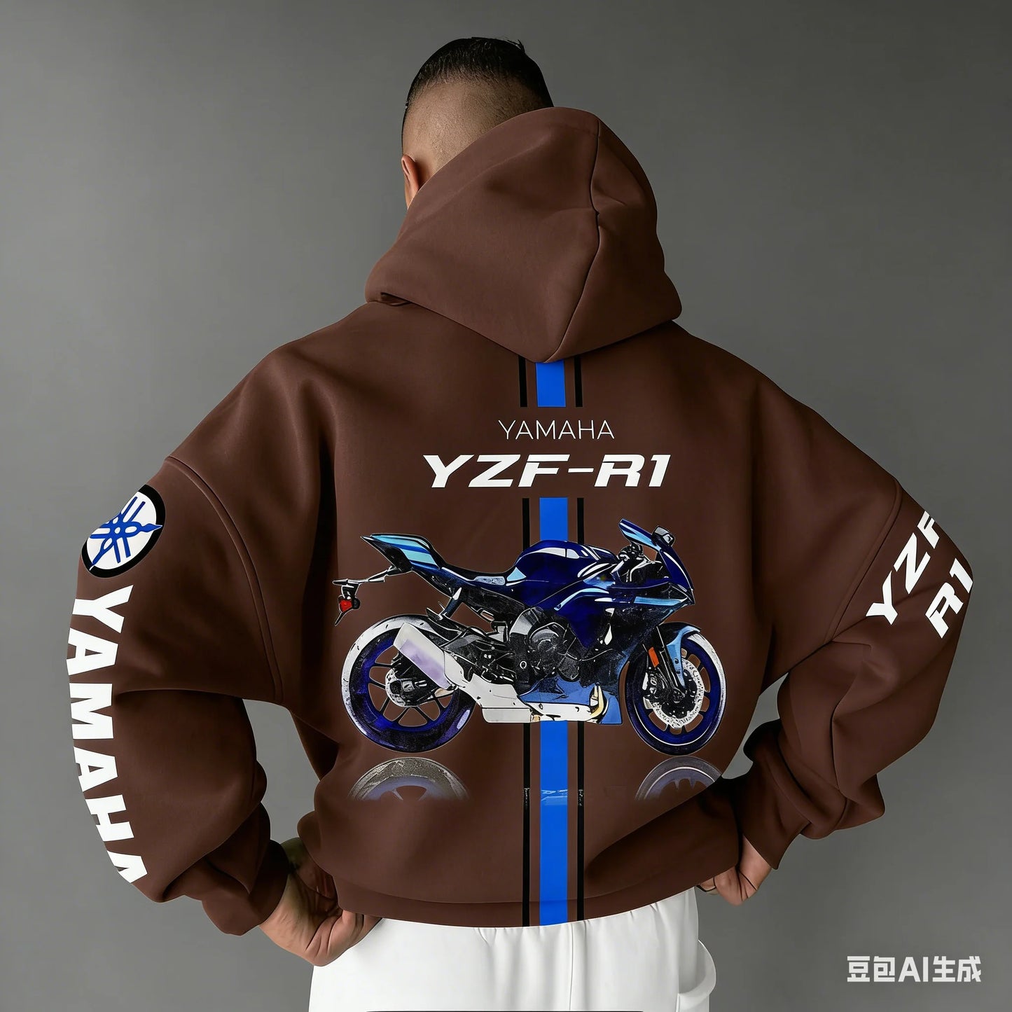 Motorcycle Oversized Cotton Hoodie – Unisex All-Season Sportswear