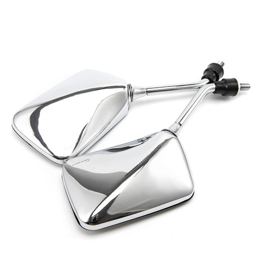 Universal Motorcycle Metal Rearview Mirrors — 10mm Thread | Direct Bolt-On Replacement | Black