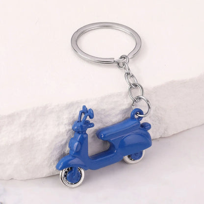 Mini Scooter Keychain – Vintage 3D Metal Moped Key Ring