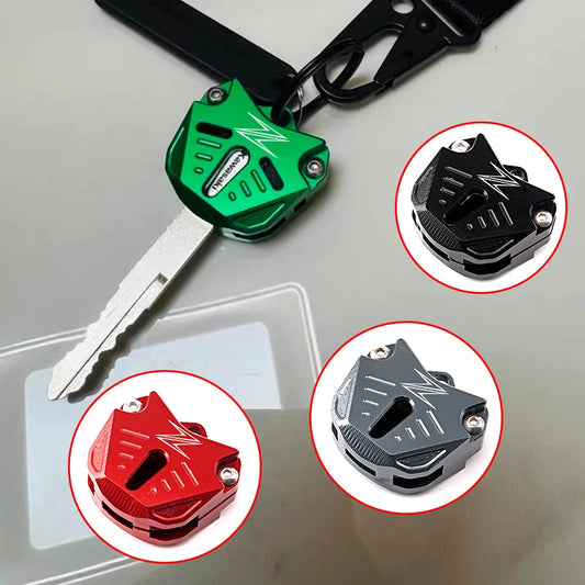 CNC Aluminum Motorcycle Key Case Shell & Keychain – 4 Colors