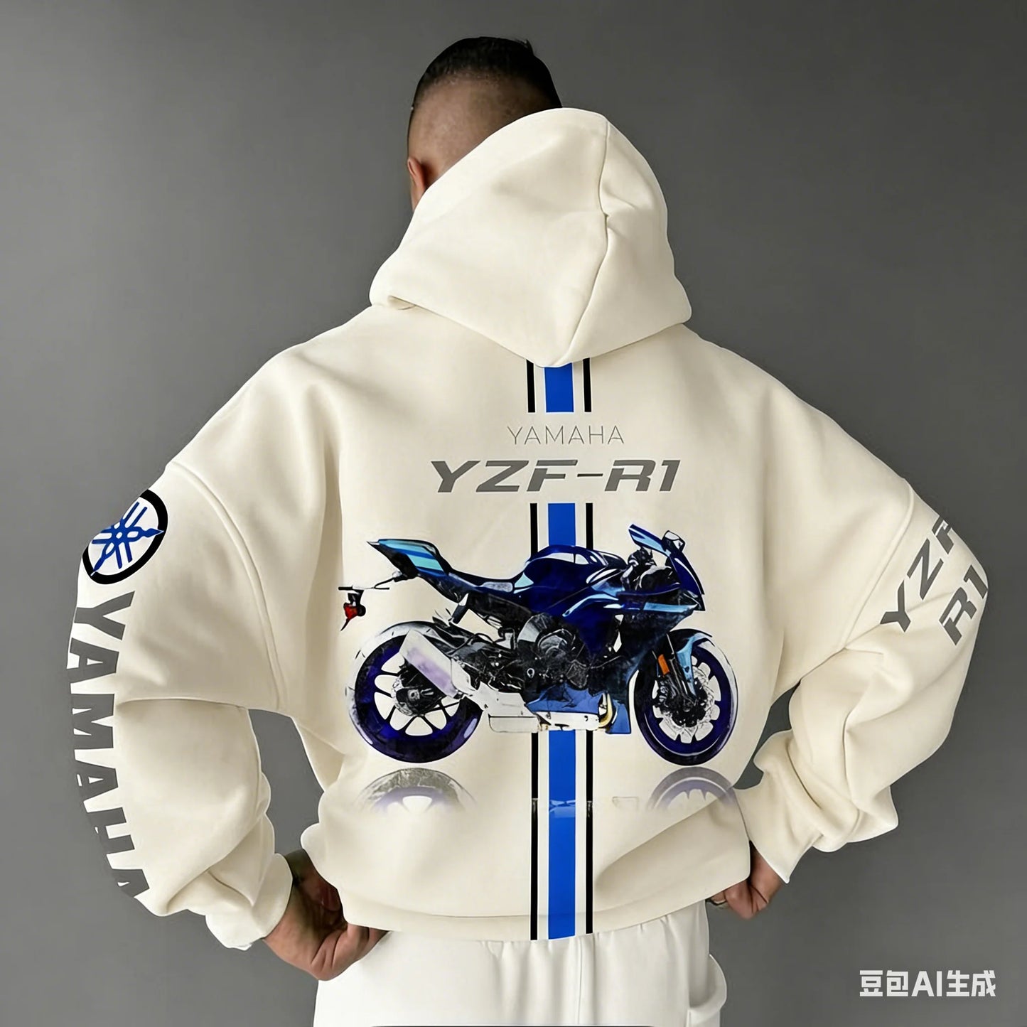 Motorcycle Oversized Cotton Hoodie – Unisex All-Season Sportswear