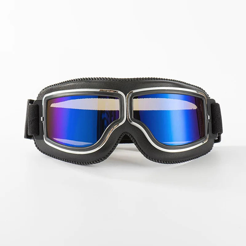 Retro Leather Motorcycle Goggles – Vintage Windproof Riding Glasses