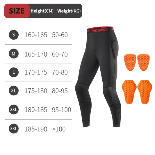 Men's Motorcycle Compression Riding Pants – High-Stretch with CE Knee Pads