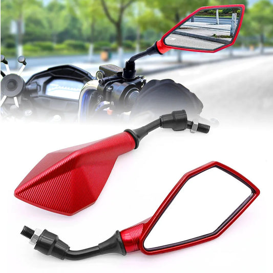 Wide-Angle Adjustable Rearview Mirrors – 10mm ABS Universal Motorcycle Bicycle (Pair)