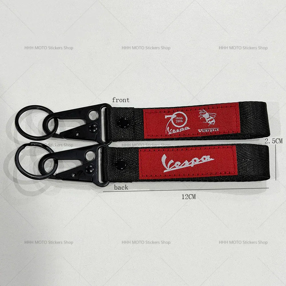 Double-Side Embroidered Motorcycle Keychain | Moto Key Strap Pendant