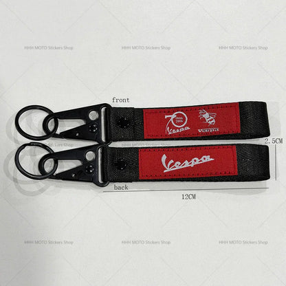 Double-Side Embroidered Motorcycle Keychain | Moto Key Strap Pendant