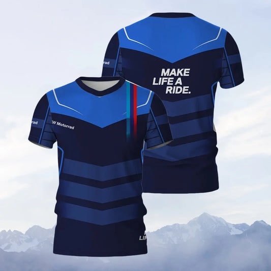 Motorcycle Racing Team T-Shirt – 3D Print, Quick Dry, Breathable – Men’s Sport Jersey
