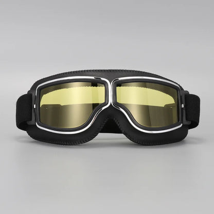 Retro Leather Motorcycle Goggles – Vintage Windproof Riding Glasses
