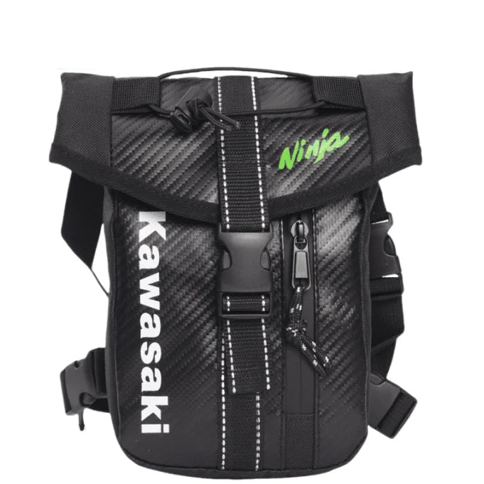 Motorcycle Waterproof Leg Bag – Carbon Fiber PU Leather Waist & Shoulder Carry