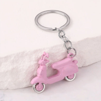 Mini Scooter Keychain – Vintage 3D Metal Moped Key Ring