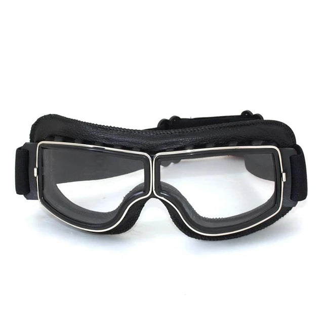 Retro Leather Motorcycle Goggles – Vintage Windproof Riding Glasses
