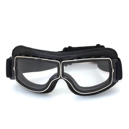 Retro Leather Motorcycle Goggles – Vintage Windproof Riding Glasses