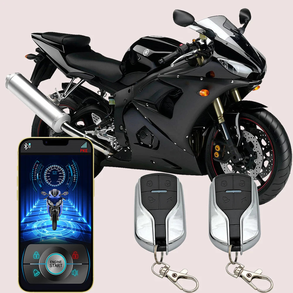 Bluetooth Motorcycle Alarm & Immobilizer – PKE Auto-Sense | Remote Start | App Control