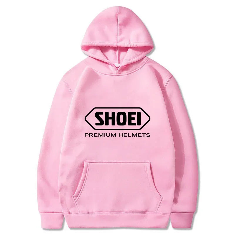 Helmet Print Motorcycle Hoodie – Long Sleeve Pullover for Riders