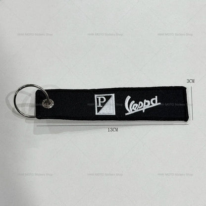 Double-Side Embroidered Motorcycle Keychain | Moto Key Strap Pendant