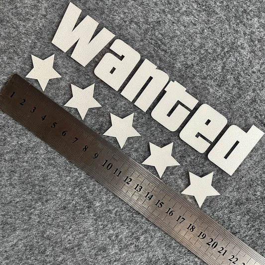 WANTED Holographic Laser Motorcycle Sticker – Waterproof Vinyl Decal