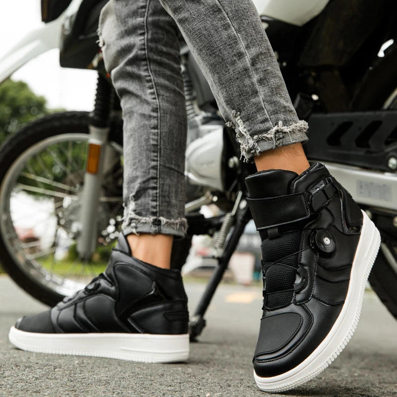 Unisex Breathable Motorcycle Boots – Mid-Calf Motocross Riding Shoes
