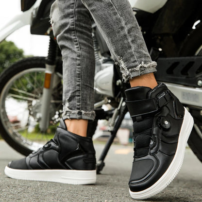 Unisex Breathable Motorcycle Boots – Mid-Calf Motocross Riding Shoes