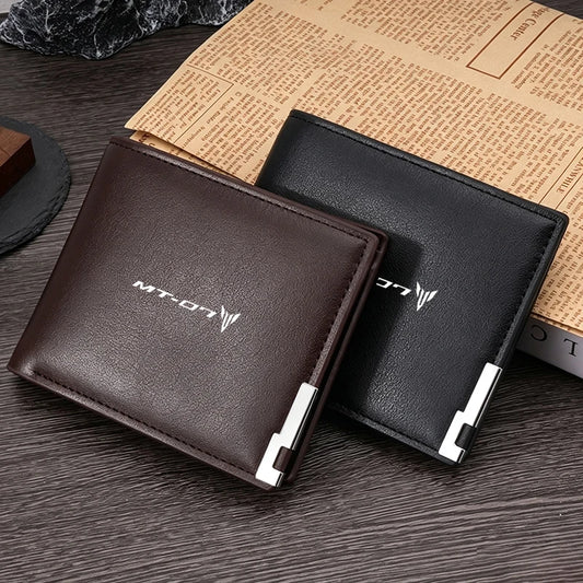 Motorsport Naked Bike PU Leather Bifold Wallet – Card Holder with Money Clip