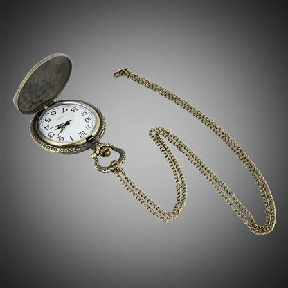 Vintage Motorcycle Quartz Pocket Watch — Bronze
