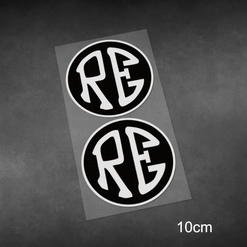 Retro Waterproof Reflective Motorcycle Stickers – 2Pcs Decals for Fuel Tank, Helmet & Fender