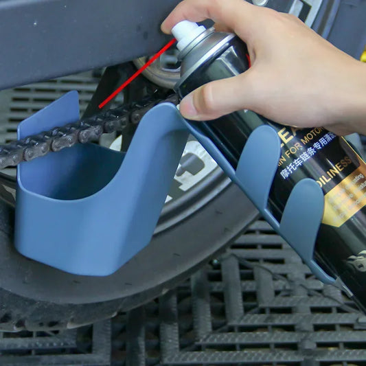 Motorcycle Chain Cleaning Tool Set – Anti-Splash Guard, Oil Storage Box & Chain Cleaner