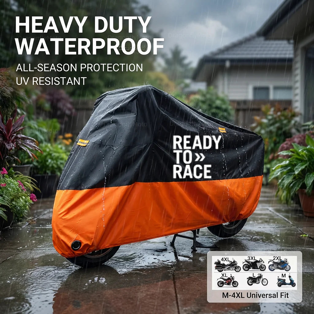 Waterproof Motorcycle Cover 210D – UV & Rain Protection