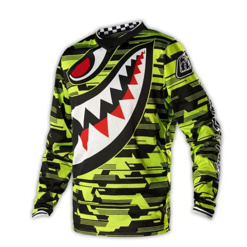 Maglia da motocross traspirante ad asciugatura rapida, maniche lunghe, unisex, da fuoristrada MX e ciclismo da gara