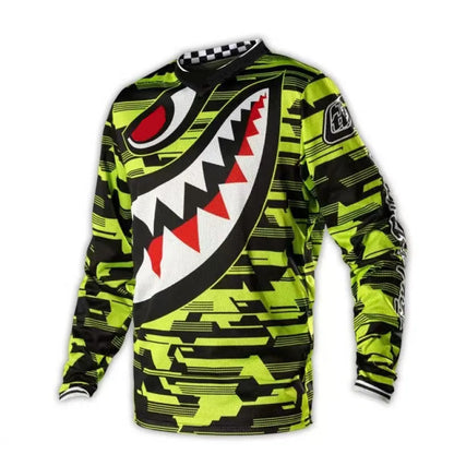 Maglia da motocross traspirante ad asciugatura rapida, maniche lunghe, unisex, da fuoristrada MX e ciclismo da gara