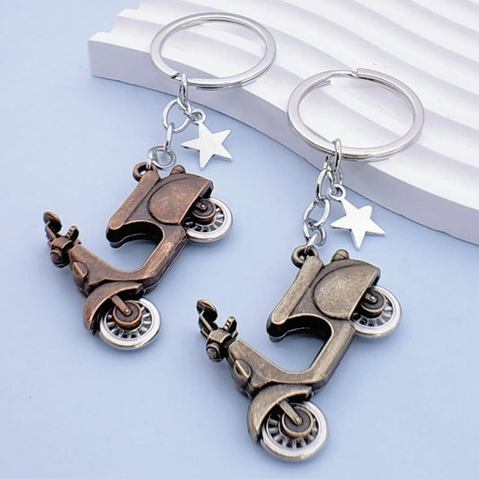 Motorcycle Retro Metal Keychain