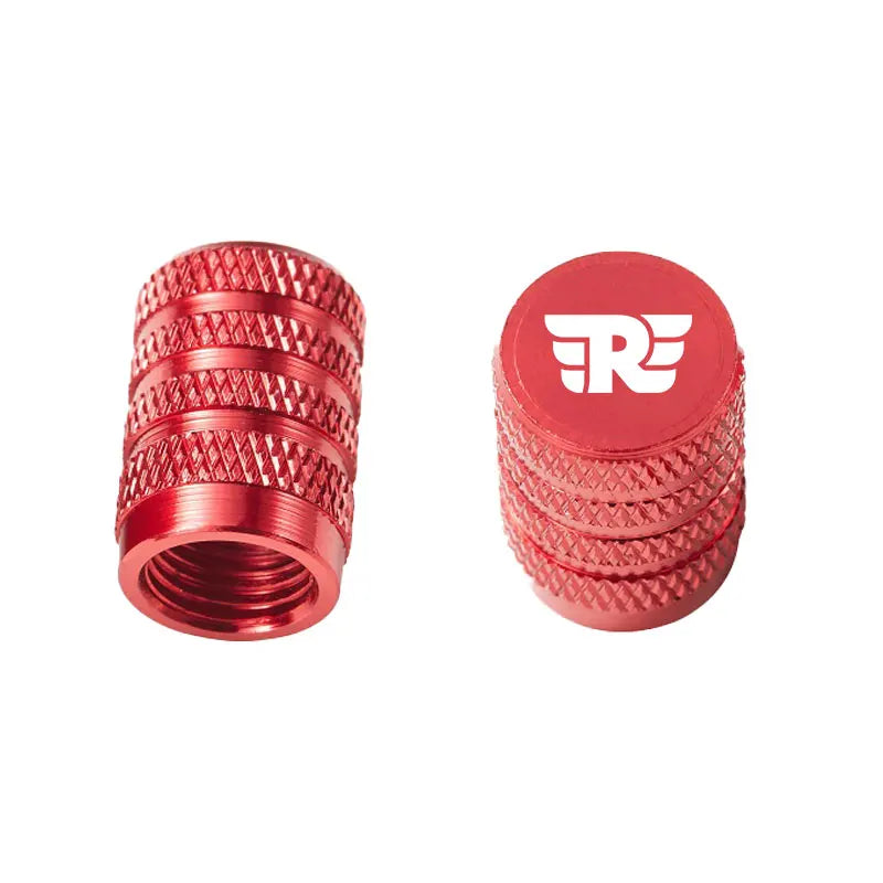 CNC Aluminum Motorcycle Tire Valve Stem Caps – Winged Badge – Set of 2