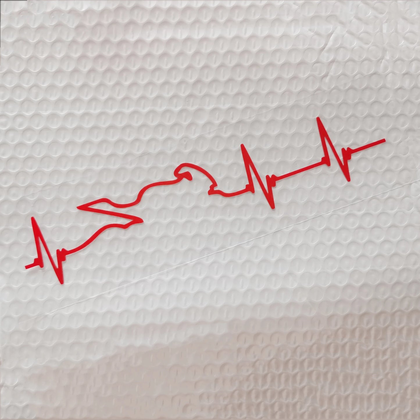 Motorcycle Heartbeat Line Sticker — Waterproof PVC, 16 Colors, Reflective Options