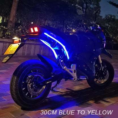 แถบไฟเลี้ยว DRL LED แบบยืดหยุ่นสำหรับรถจักร – 2 ชิ้น