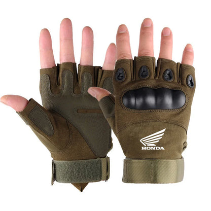 Tactical Motorcycle Half Finger Gloves – Leather Riding & Climbing Gloves (2-Pack)