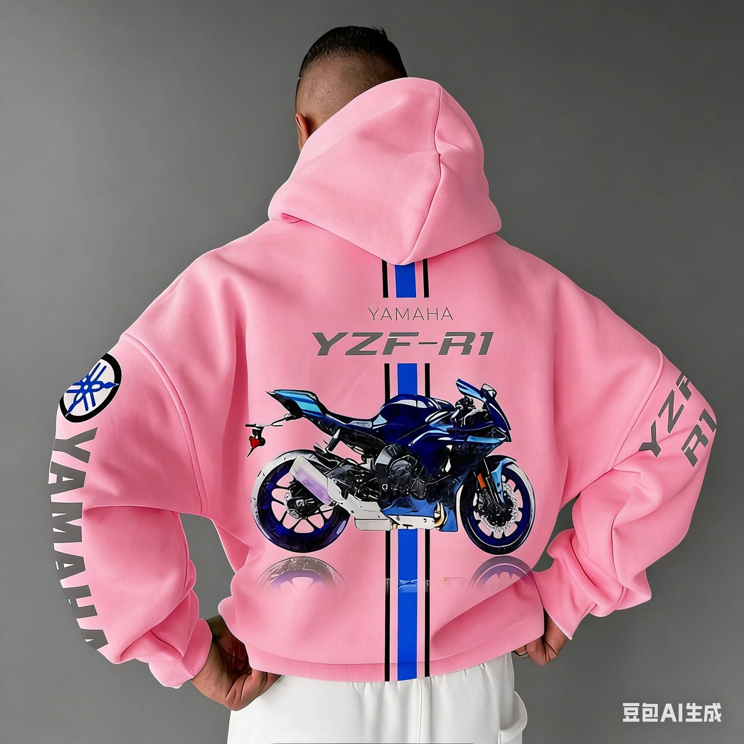 Motorcycle Oversized Cotton Hoodie – Unisex All-Season Sportswear