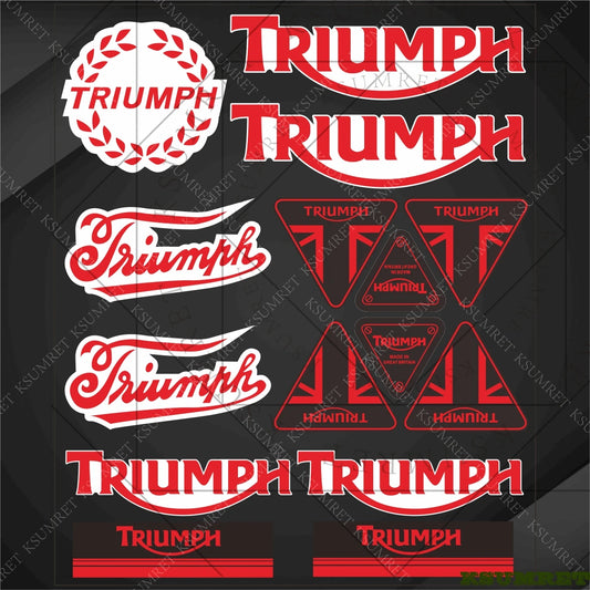 Vinyl Motorcycle Emblem Sticker Set – Reflective Decals for Tank & Helmet