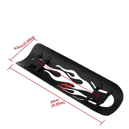 Cubierta térmica de aluminio para tubo de escape con diseño de llamas – Protector de talón