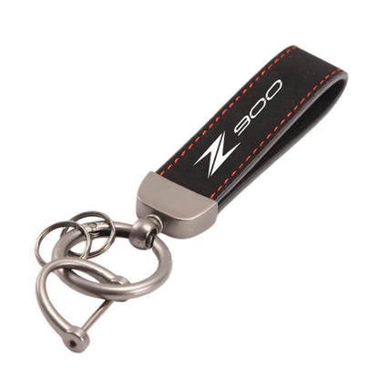 High-Grade Leather Motorcycle Keychain Holder & Keyring