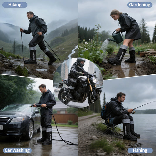 Waterproof Rain Shoe Covers — High-Calf, Reflective, Anti-Slip