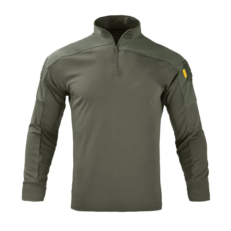 Men's Tactical Long Sleeve Shirt 1/4 Zip Quick-Dry Combat Top