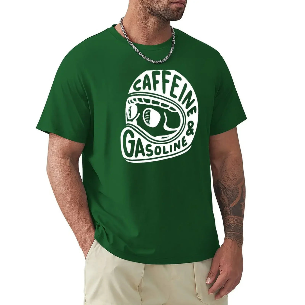 カフェイン＆ガソリン モトグラフィックTシャツ — 100%コットン | S–6XL | 11色