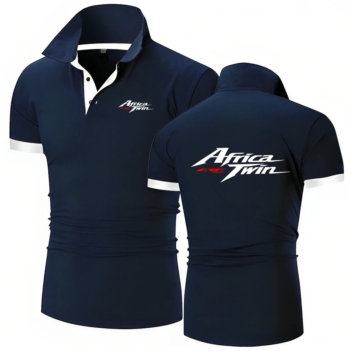 Men's Motorcycle Graphic Short Sleeve Polo Shirt