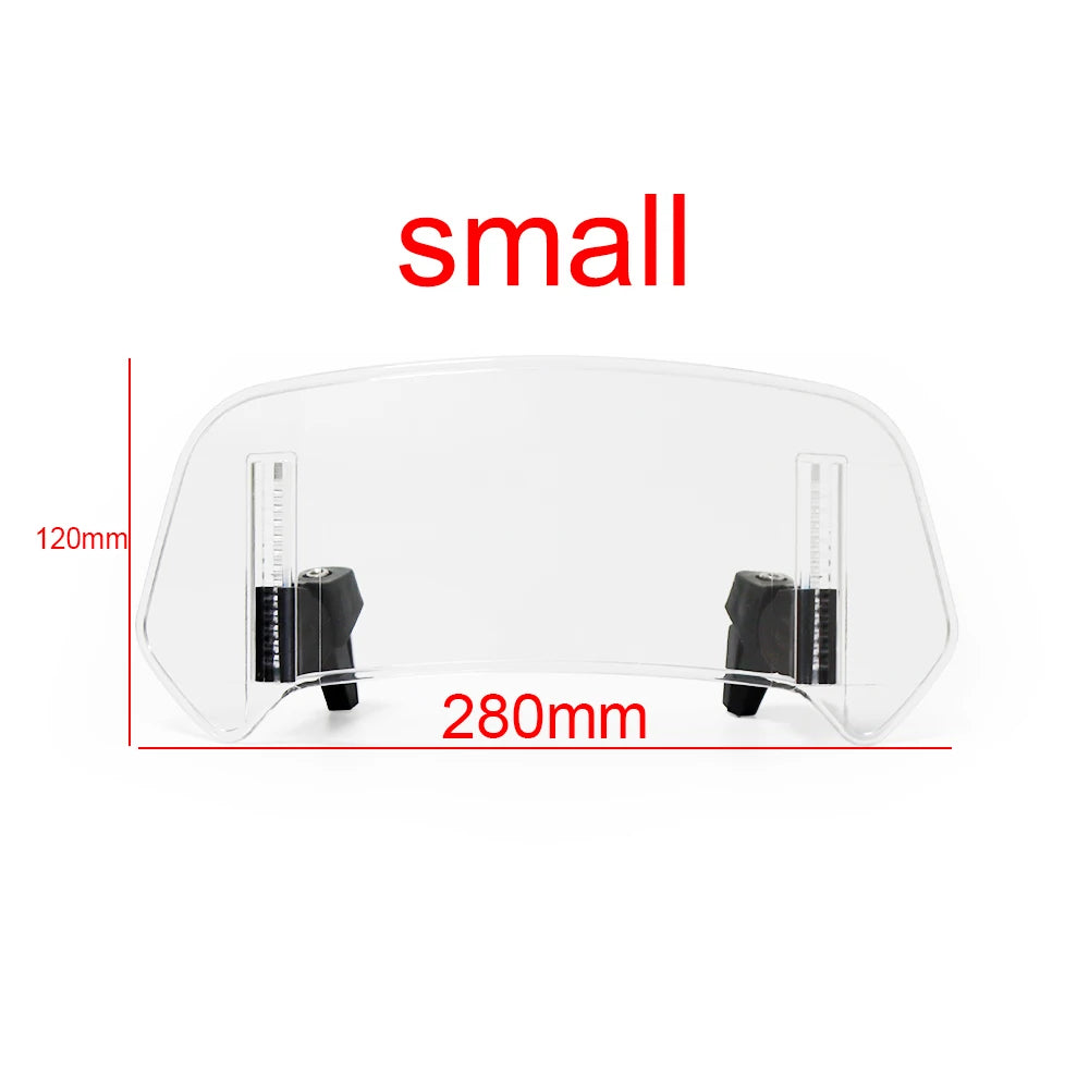 Extensión universal de parabrisas para motocicleta – Deflector ajustable de montaje con abrazadera