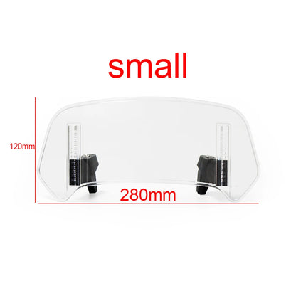 Extensión universal de parabrisas para motocicleta – Deflector ajustable de montaje con abrazadera