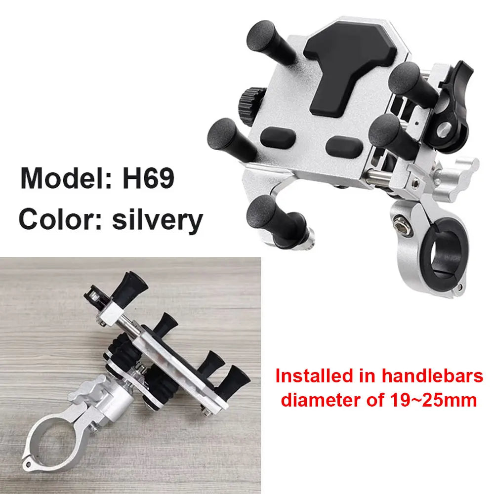 Metal Alloy Motorcycle Phone Holder with Shock Absorber – Navigation Bracket