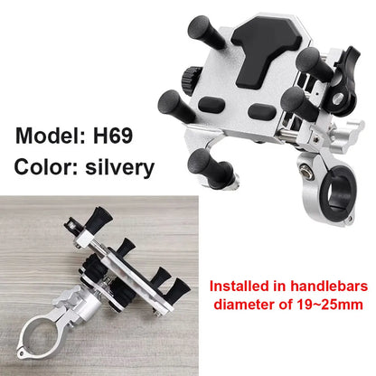 Metal Alloy Motorcycle Phone Holder with Shock Absorber – Navigation Bracket
