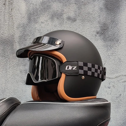 Retro 3/4 Open Face Motorcycle Helmet – DOT Certified | Unisex