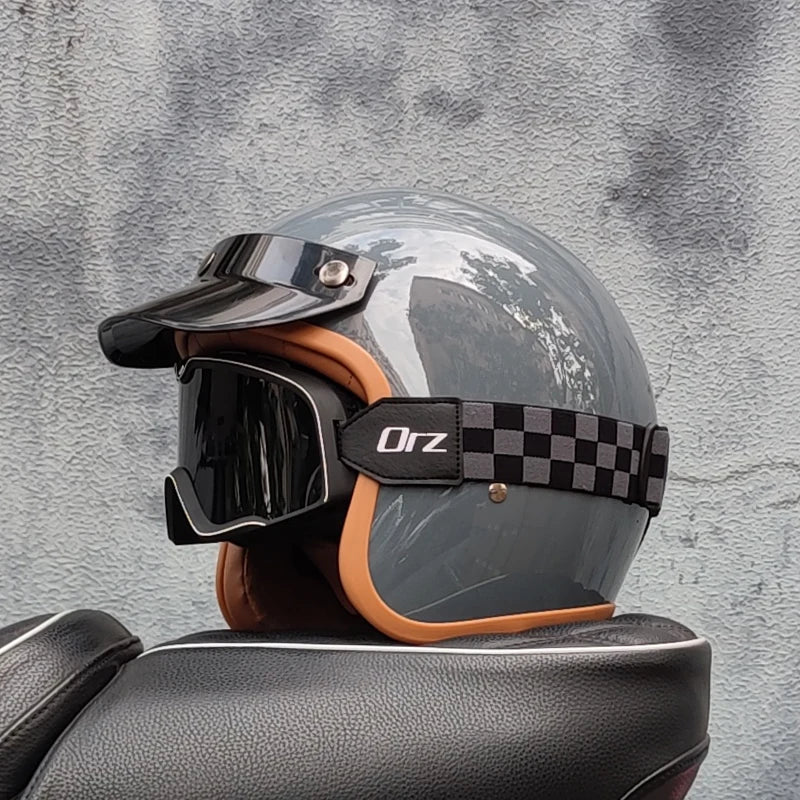 Retro 3/4 Open Face Motorcycle Helmet – DOT Certified | Unisex